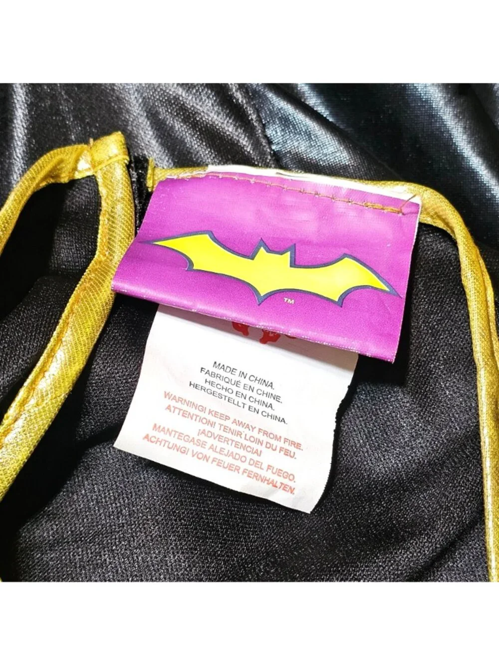Batgirl Tutu Costume Girl 4-6 Batwoman DC Comic Batman Dress Cape Mask Belt Gold